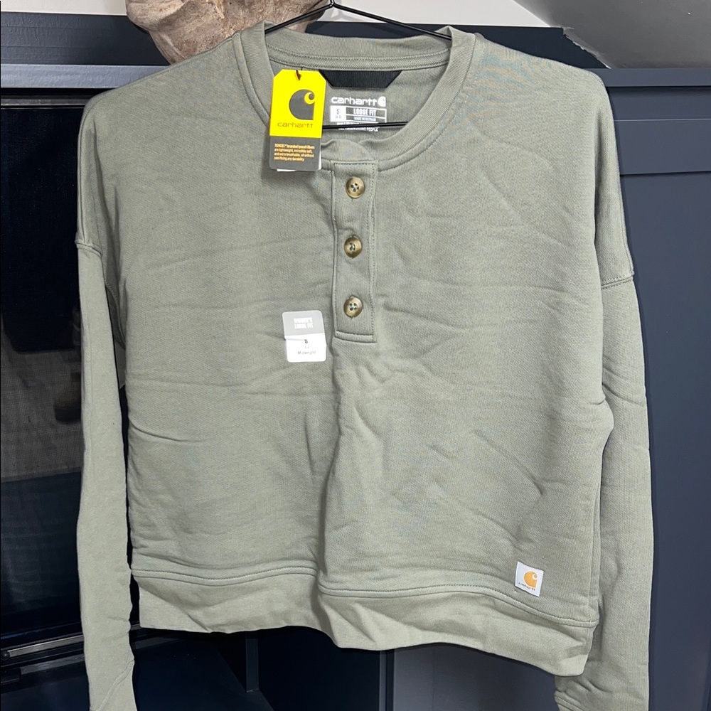 Carhartt Olive Button-Up Pullover